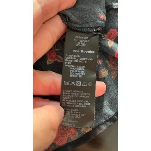 THE KOOPLES FLORAL SHEER BUTTON UP BLOUSE OVERSIZED FIT XXS - Picture 8 of 10